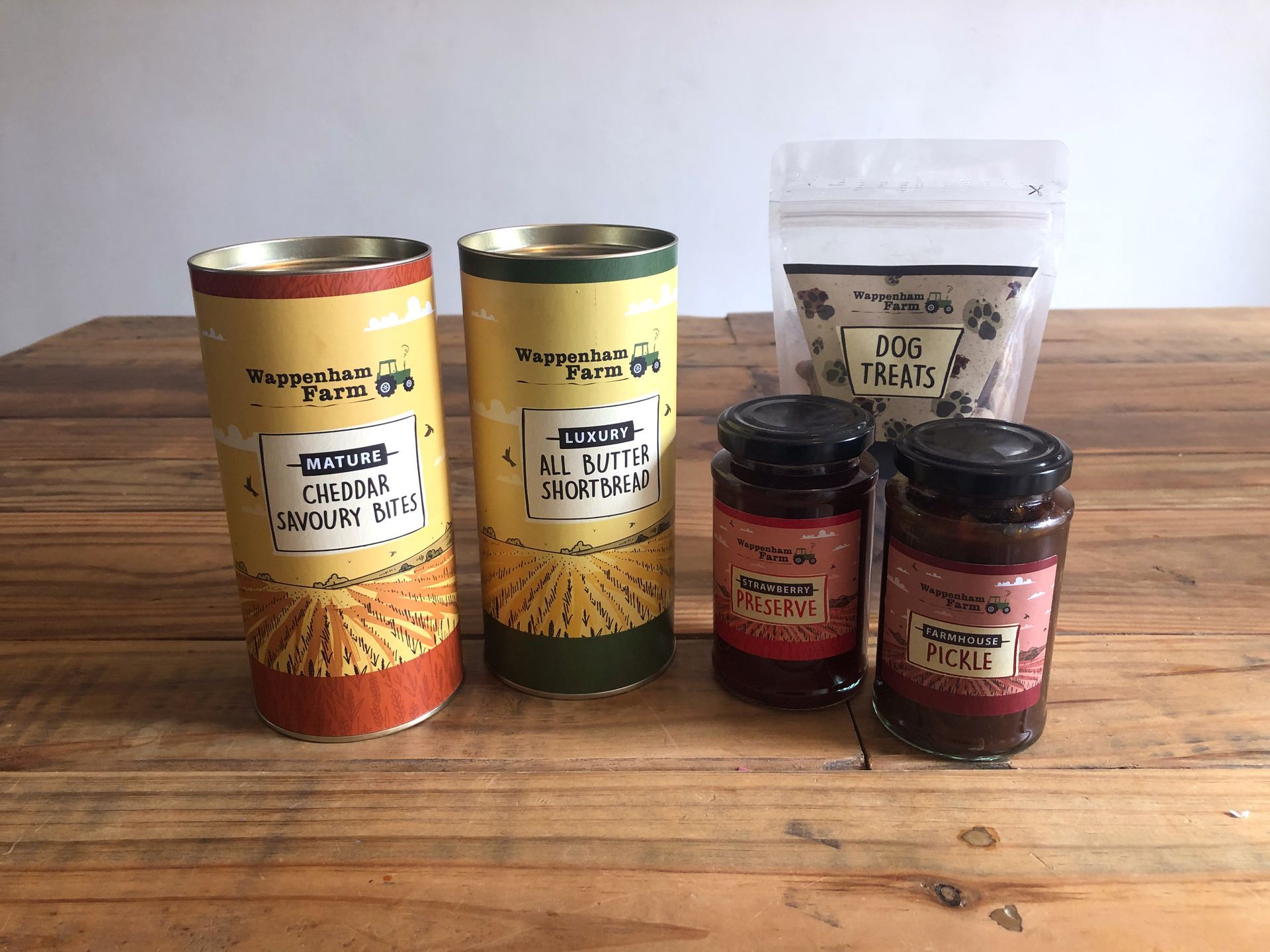 Food packaging labels and biscuit tins for Wappenham Farm