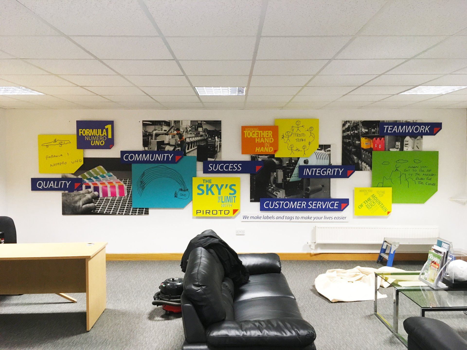 Piroto wall display graphics