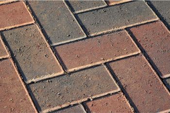 Red blocks for a paving driveway.
