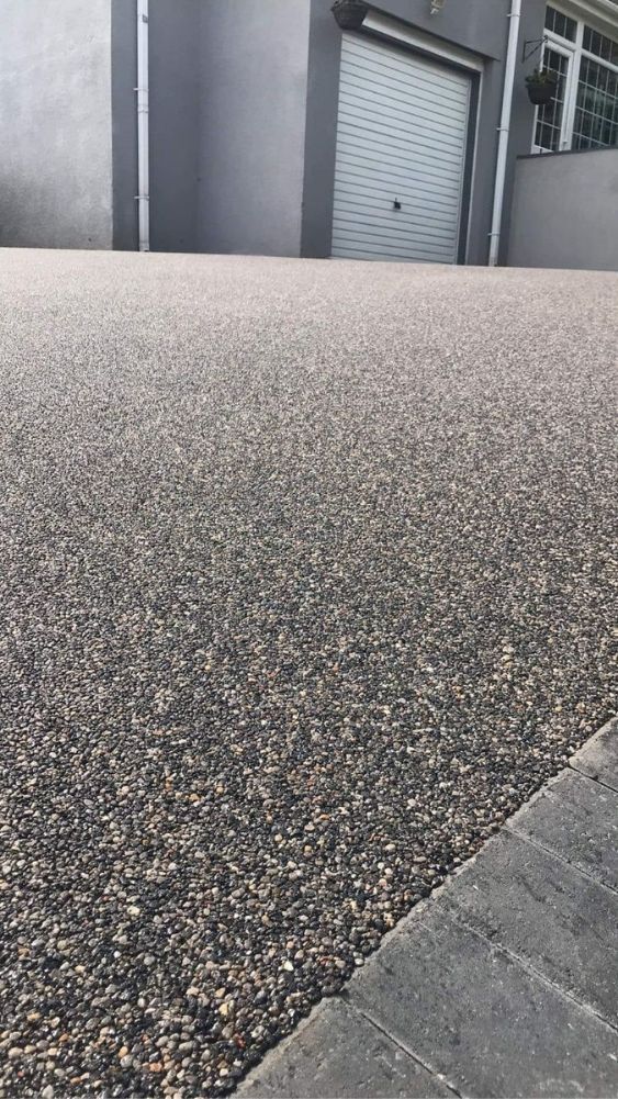 Domestic resin driveway installation in Exeter.