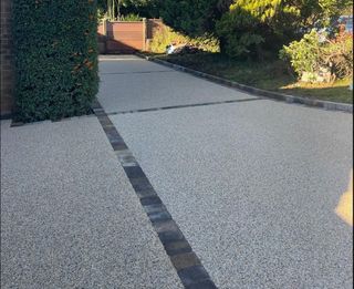 Resin bound patio installation in Exeter.