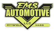EMS Automotive LLC logo in black and yellow with Pittsfield, Mass. text