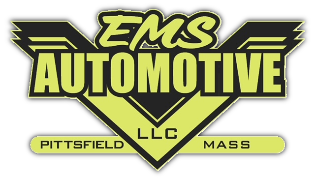 EMS Automotive LLC logo in black and yellow with Pittsfield, Mass. text