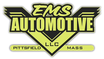 EMS Automotive LLC logo in black and yellow with Pittsfield, Mass. text