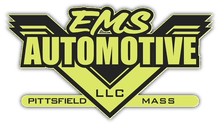 EMS Automotive LLC logo in black and yellow with Pittsfield, Mass. text
