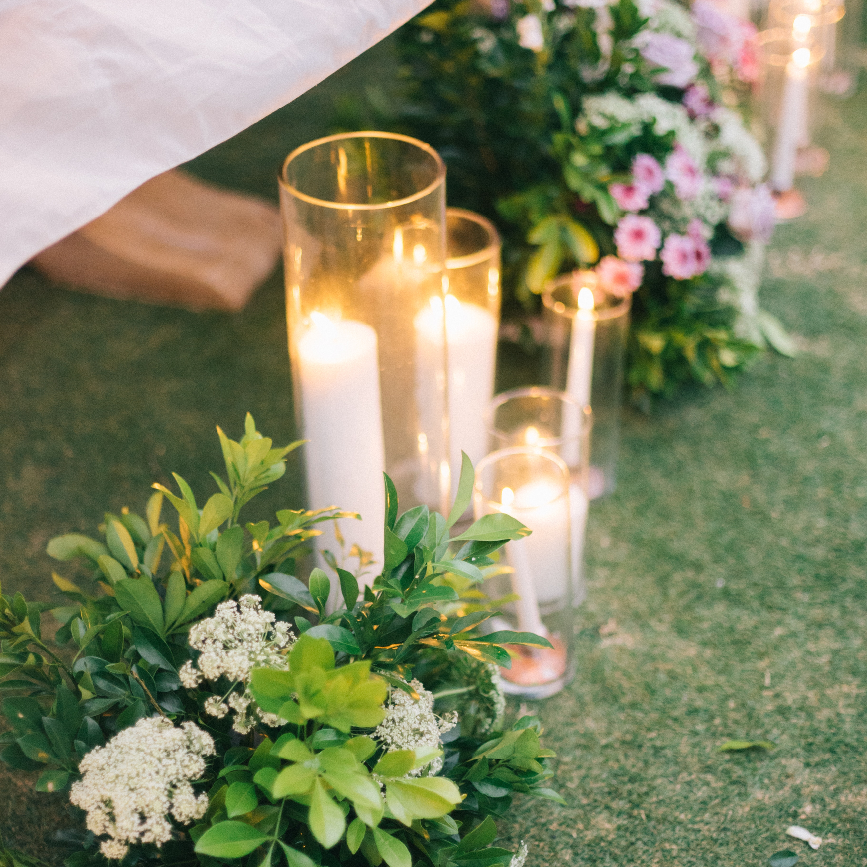 candle and flower decorations