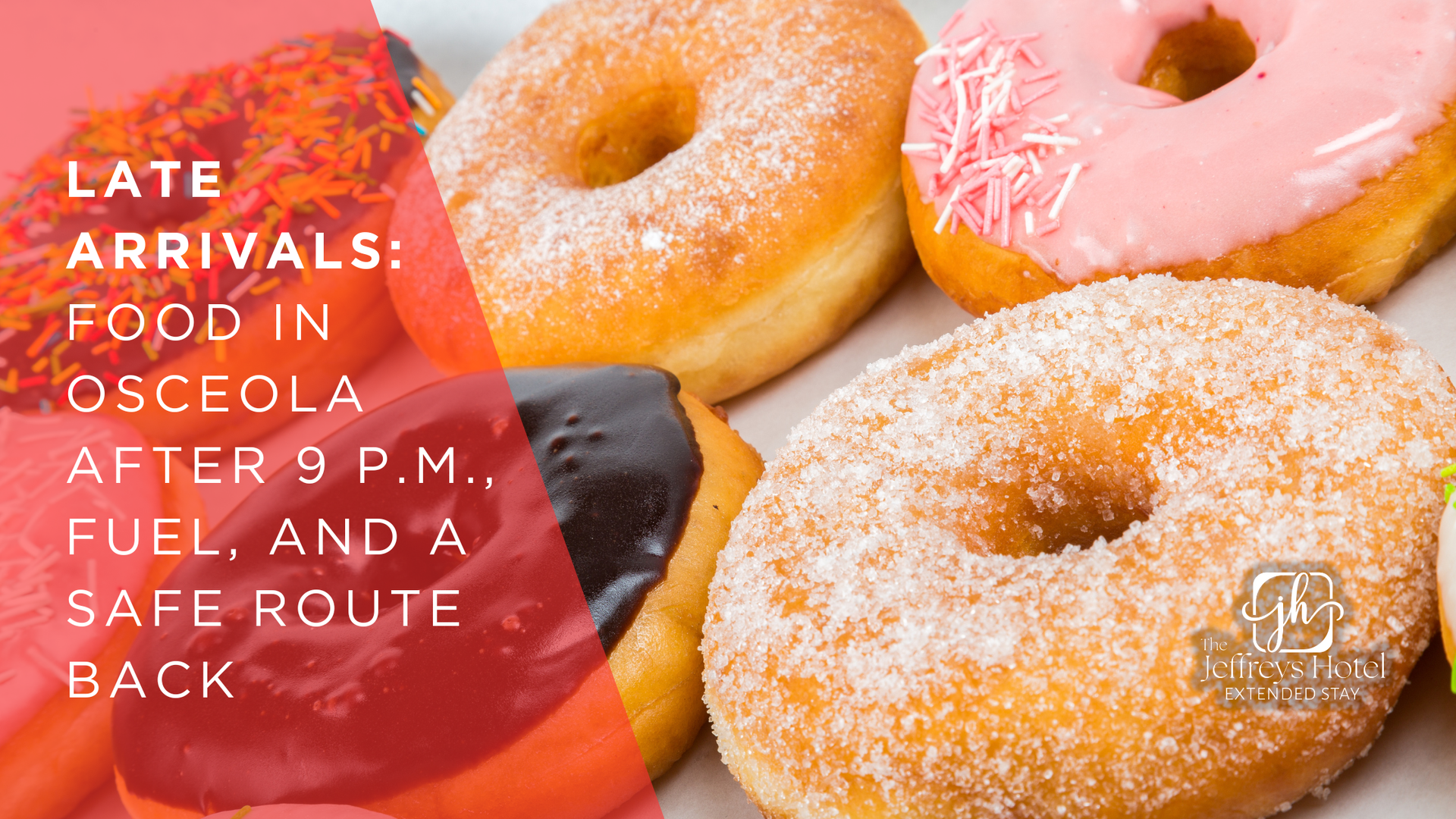 Donuts with text overlay: