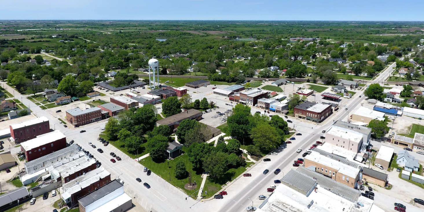 Skyline view of the Osceola, Iowa town square
