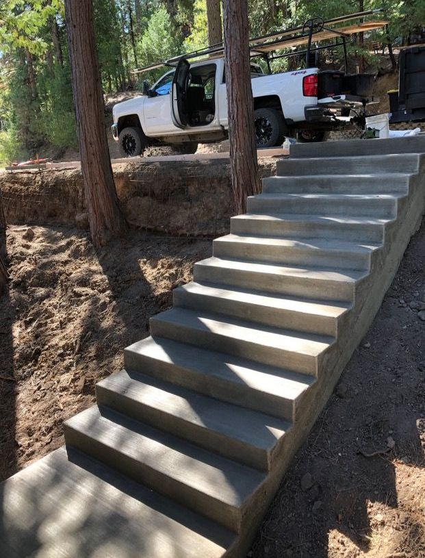 new concrete finished stairs