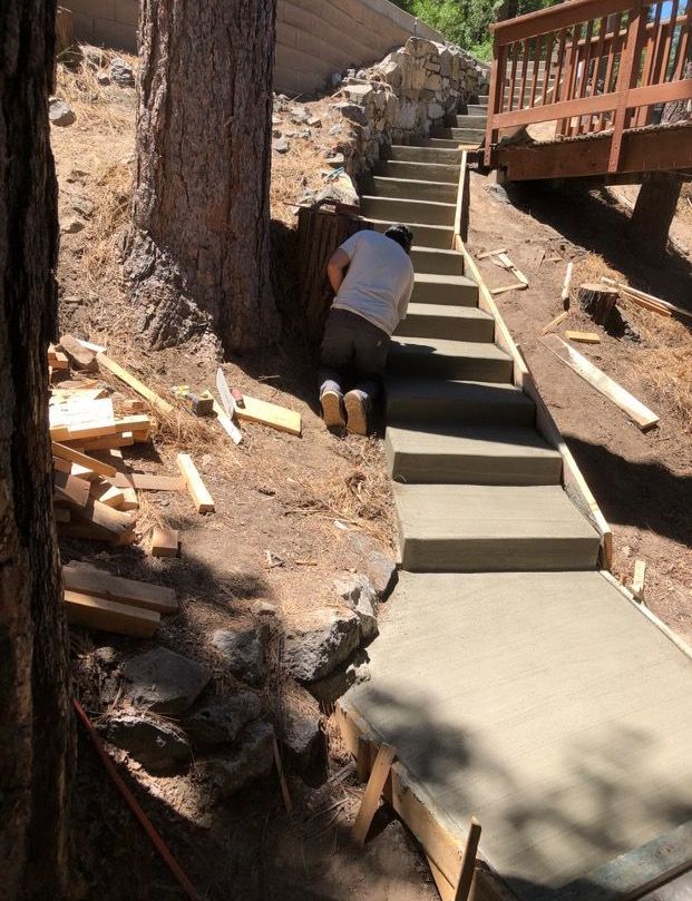 new concrete stairs