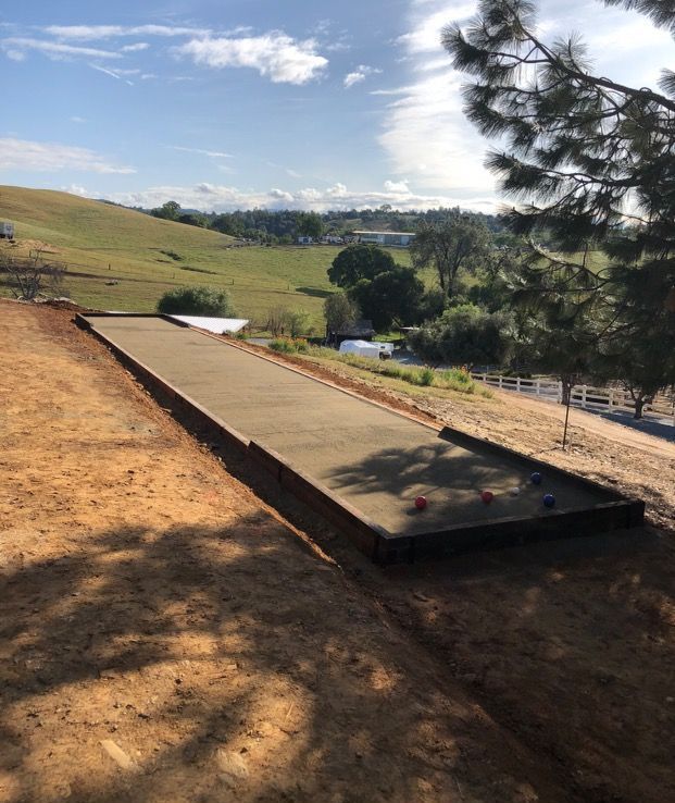 new concrete bocci ball court
