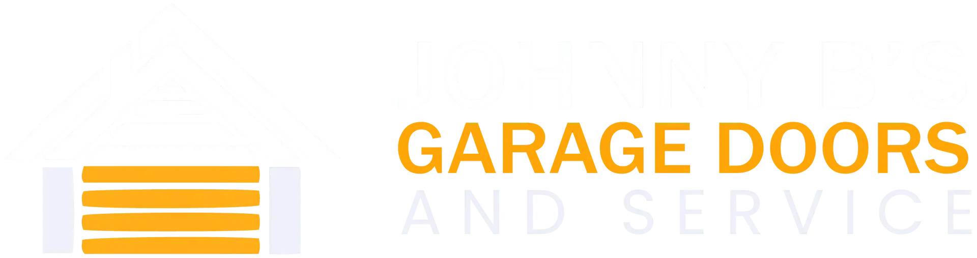 Logo for "Garage Doors and Service," featuring a stylized yellow garage door icon next to the company name.