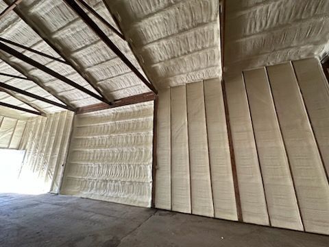 Building interior insulated with closed-cell spray foam by Danner Spray Foam