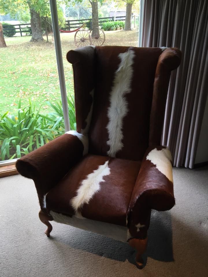 A Brown and White Chair Is Sitting in Front of A Window — Metreson Upholstery In Thirroul, NSW