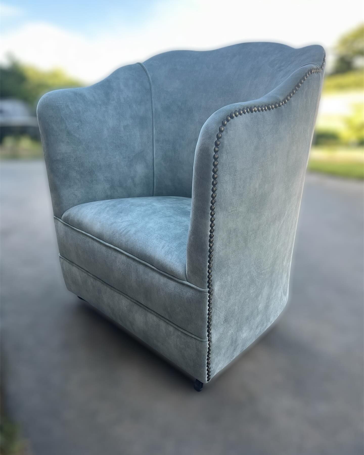 Elegant Grey Upholstery Chair Outdoors -  Metreson Upholstery In Unanderra, NSW