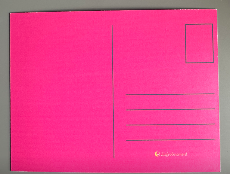 A pink card with illustrations of candies and the text 