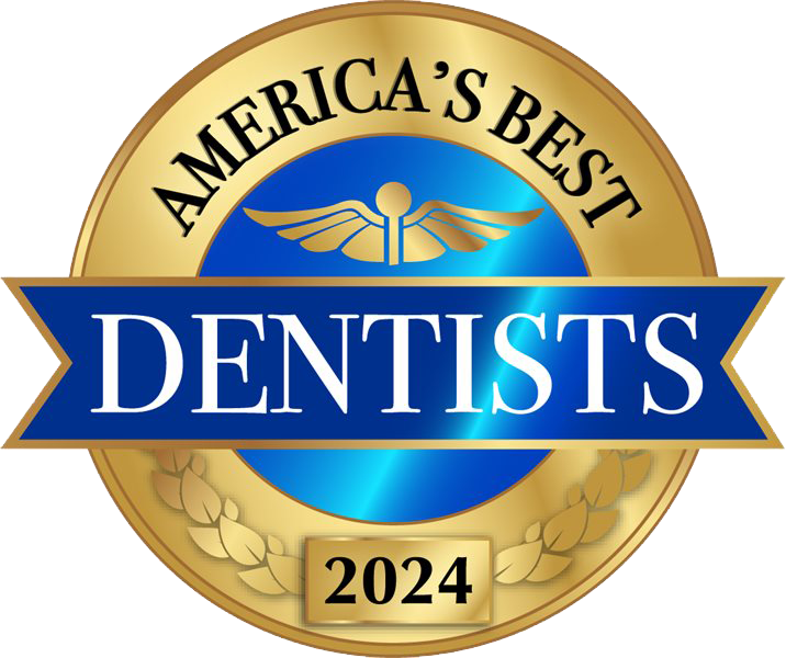 A badge that says america 's best dentists 2024