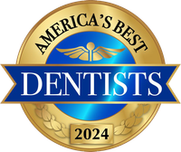 A badge that says america 's best dentists 2024