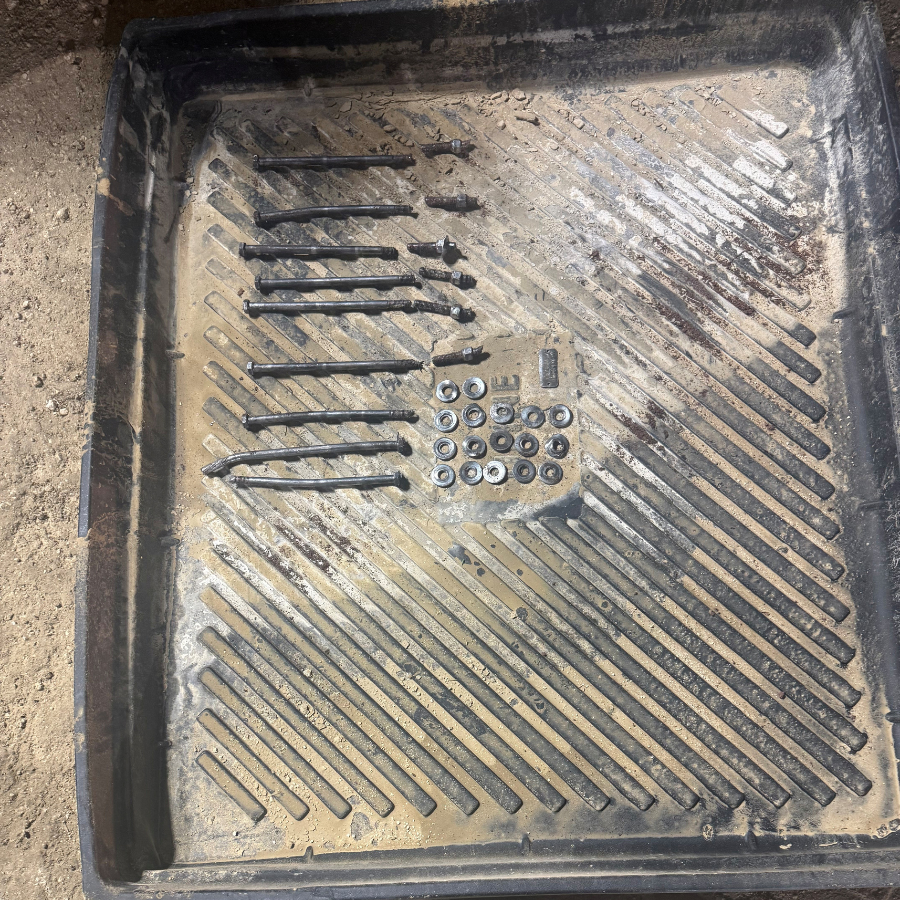 Bolts recovered from competitors' cleaning pig - broke apart during run