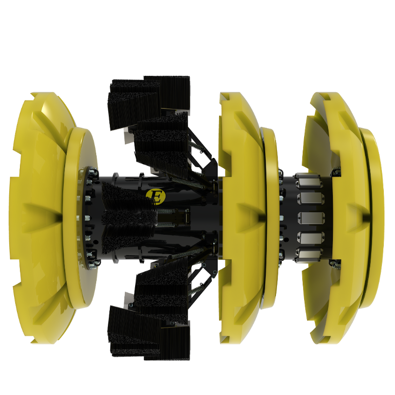dual diameter pipeline cleaning pig for changing pipe sizes