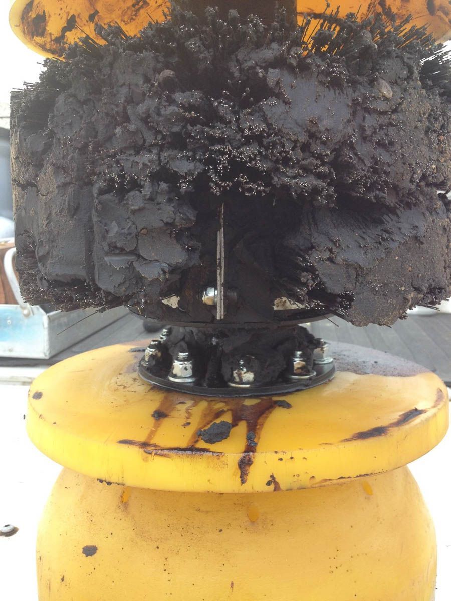 Enduro Cleaning Pig  with brushes pushing out pipeline debris. 