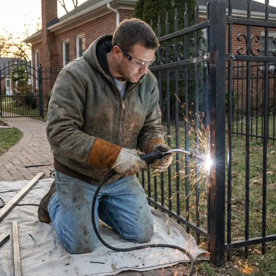 Professional fence repair Cypress service restoring wooden privacy fence
