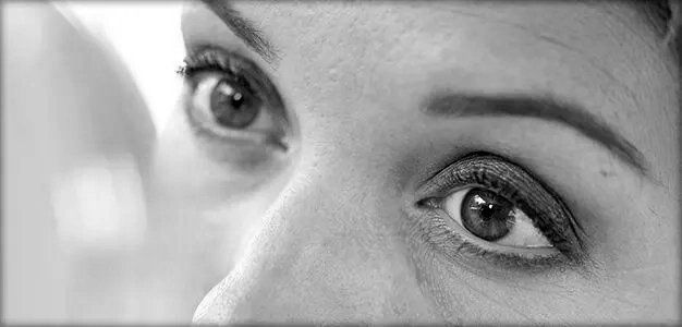 closeup of woman's eyes