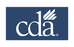 The cda logo is on a blue background.