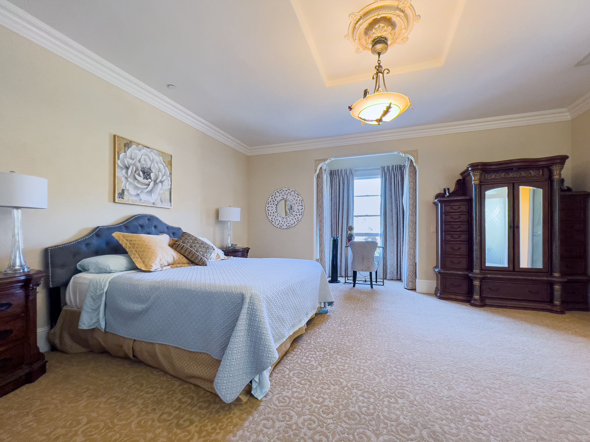 Elegant suite at Chateau Coralini boutique inn near Laguna Seca, Salinas Valley California