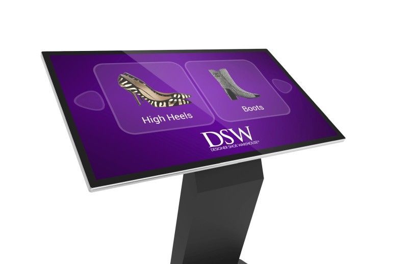 A purple screen with a picture of a shoe and boots on it.