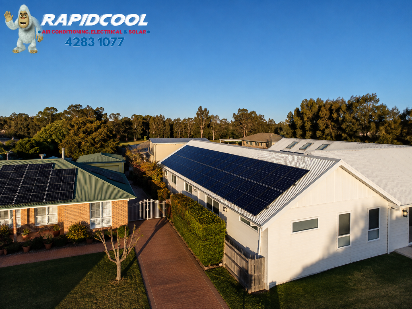 House With Solar Panels on the Roof — Rapidcool Air Conditioning, Electrical & Solar In Woonona, NSW