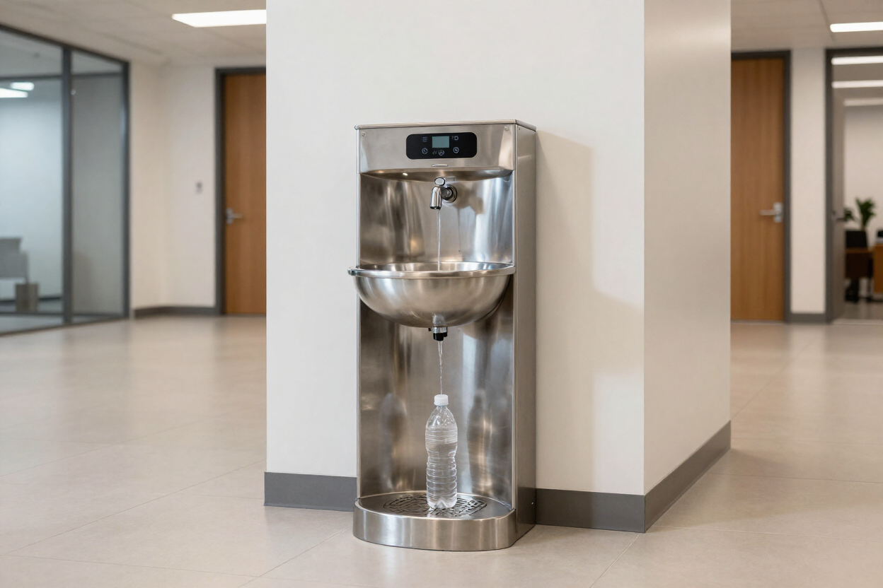 Commercial drinking fountain with bottle filler