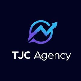A logo for a company called tjc agency with an arrow in a circle.