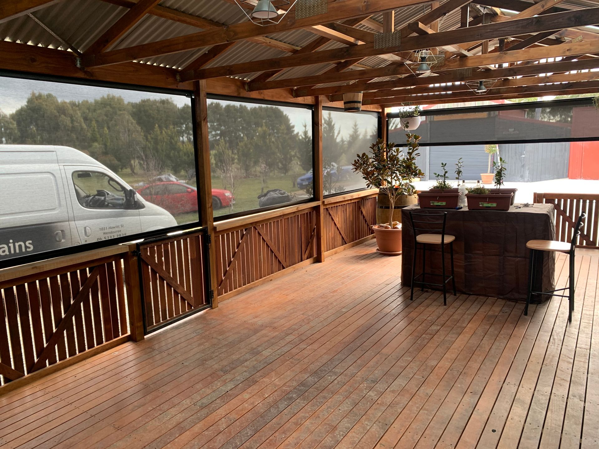 Light Black Barber Zip Screen — Ballarat Blinds & Curtains In Wendouree, VIC