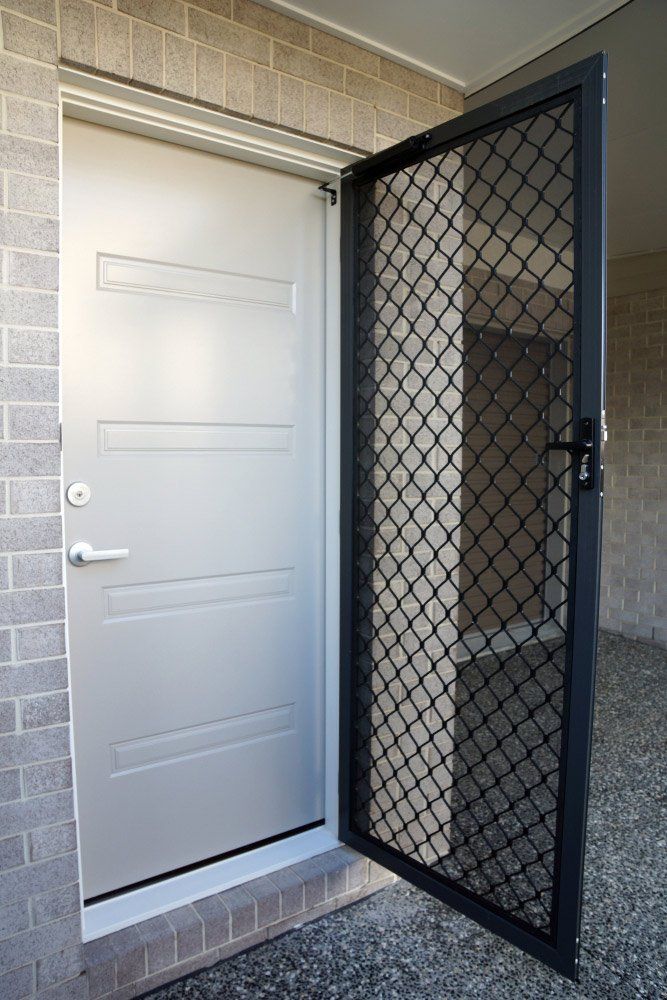 Residential Entry Door With Security Door Screen — Ballarat Blinds & Curtains In Wendouree, VIC