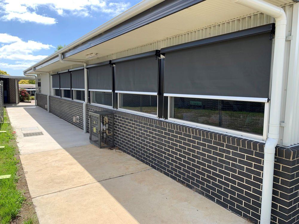 Wire Guide Straight Drop Crank Handle Awnings — Ballarat Blinds & Curtains In Wendouree, VIC