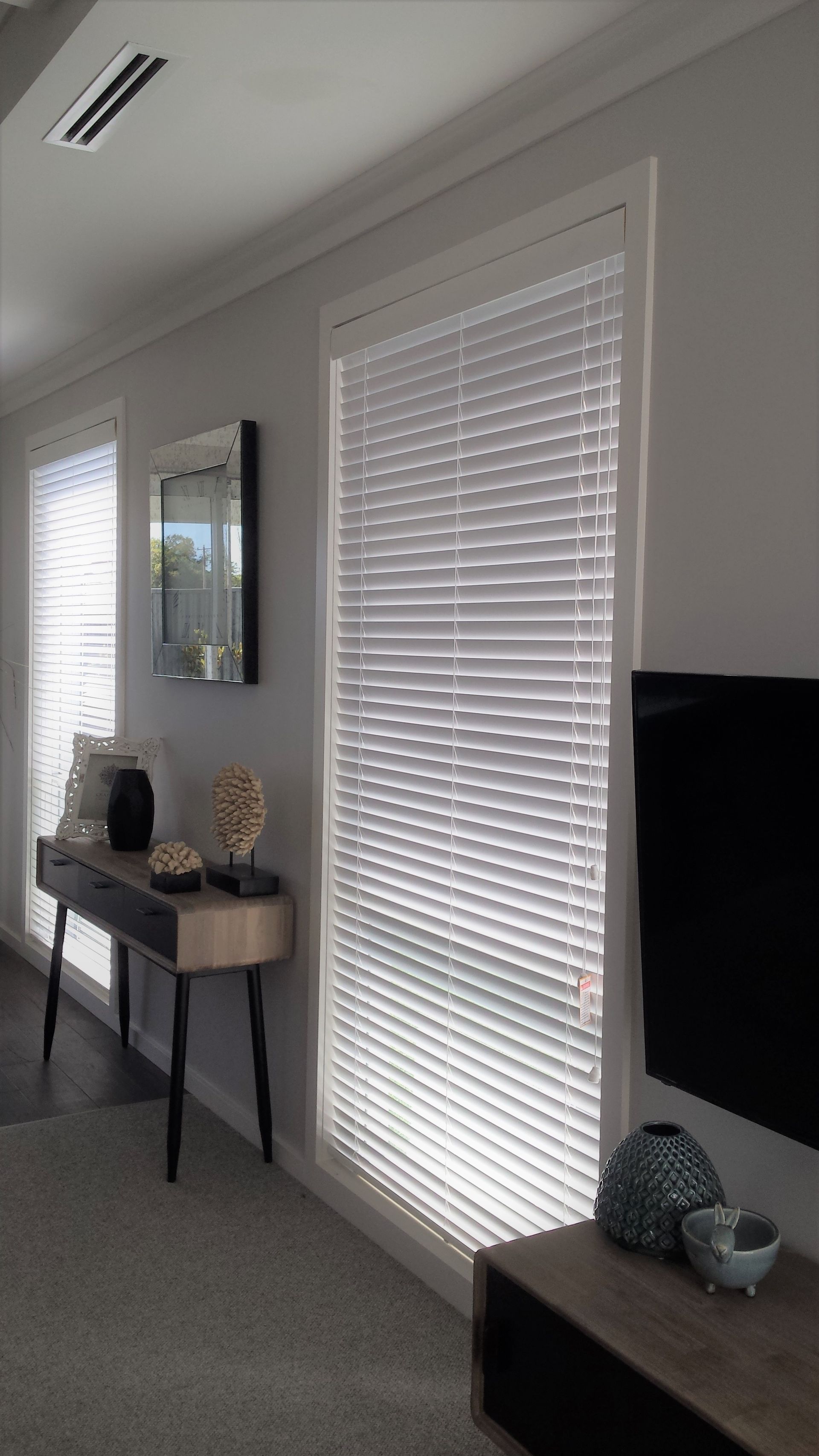 Table And Lamp And Window Timber Blinds — Ballarat Blinds & Curtains In Wendouree, VIC