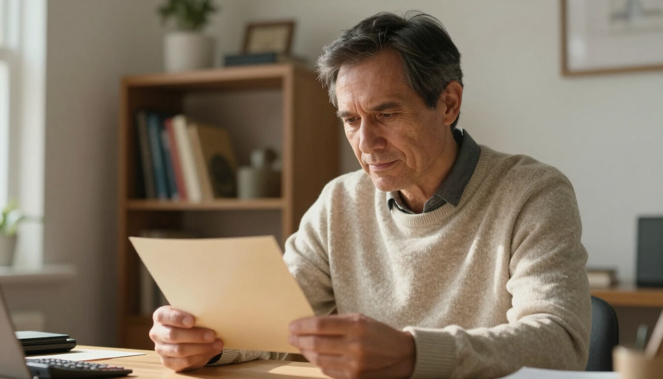Man reading a letter while requesting IRS penalty abatement