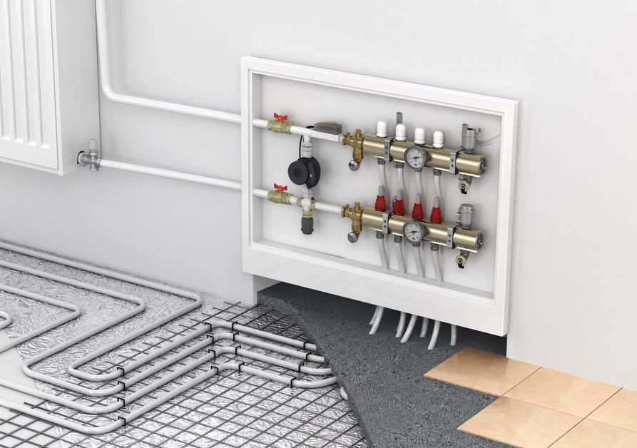 Heating System With Distribution Manifold, and Piping — Donaldson Plumbing & Excavations in Chiltern, VIC