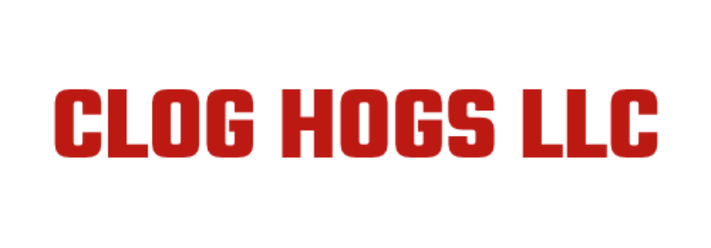 Red CLOG HOGS LLC logo in bold block letters on a white background