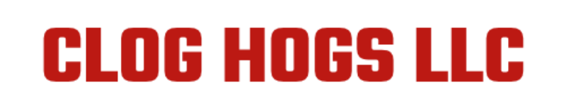 Red CLOG HOGS LLC logo on a white background