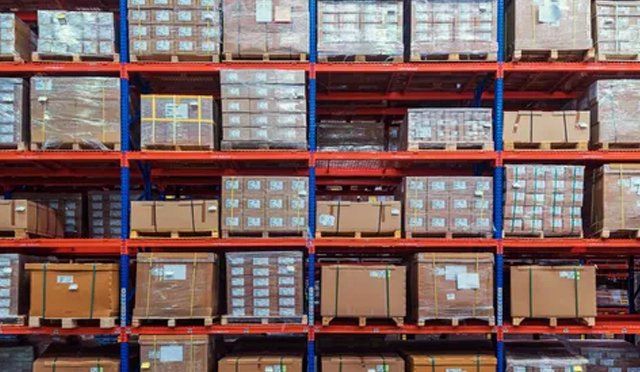 Boxes stacked by commercial moving company in Myrtle Beach, SC