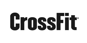 A black and white crossfit logo on a white background.