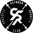 A black and white logo for raynham crossfit barbell club
