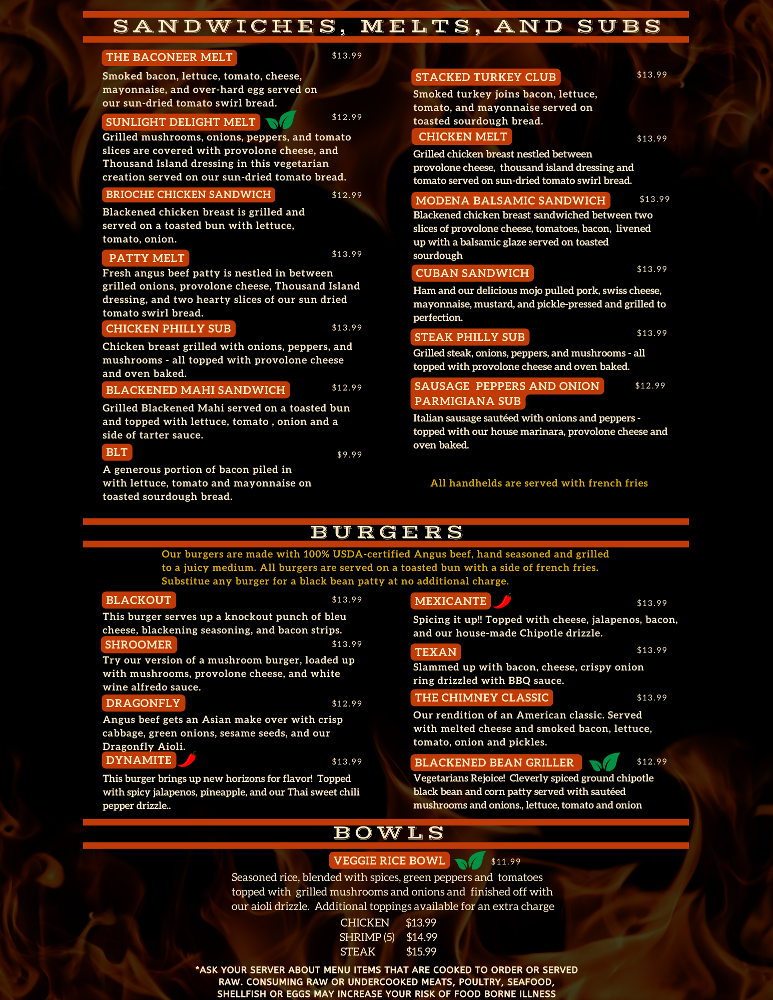 Menu l Palm Bay, FL l Copper Chimney Grill & Bar