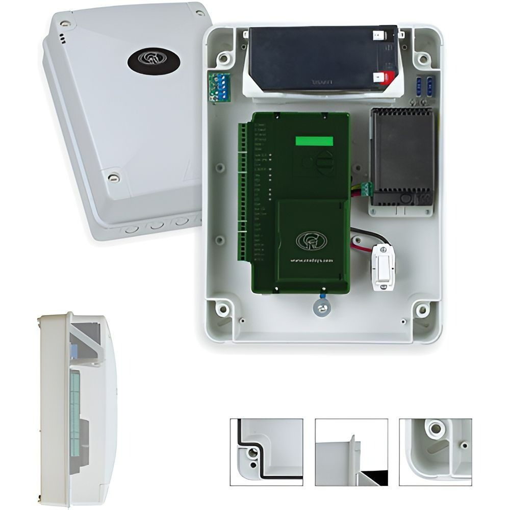 White Control Box With Open Lid, Revealing Green Circuit Board and Battery — Gate-O-Matic in Garbutt, QLD