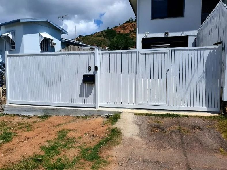 White Gated Property Entrance With Mailbox — Gate-O-Matic in Garbutt, QLD