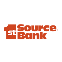 Source Bank logo in orange with a stylized “1st” icon