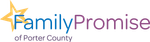 Family Promise of Porter County logo with orange star and blue-purple text