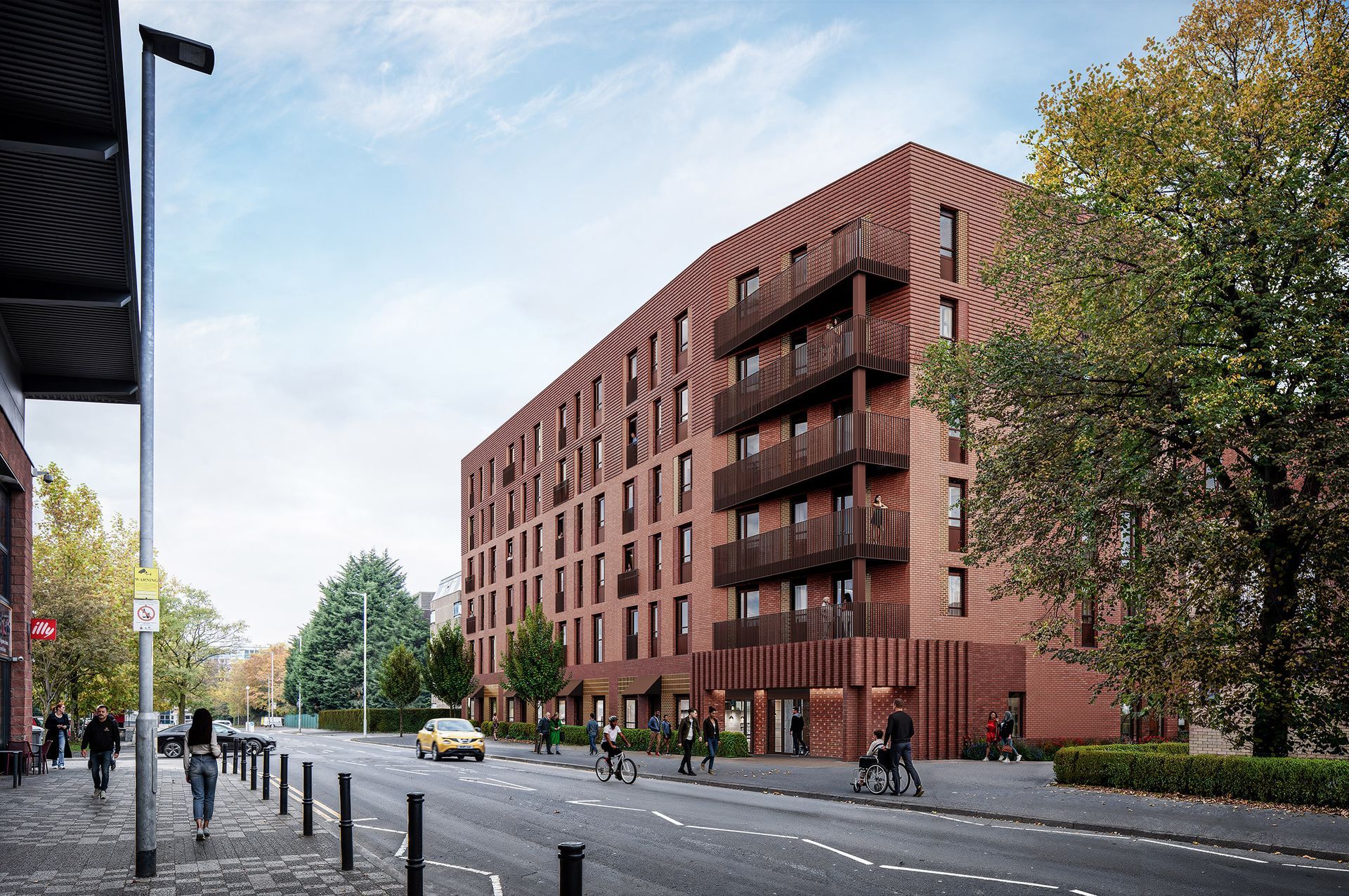 Brownfield housing redevelopment and modern residential development